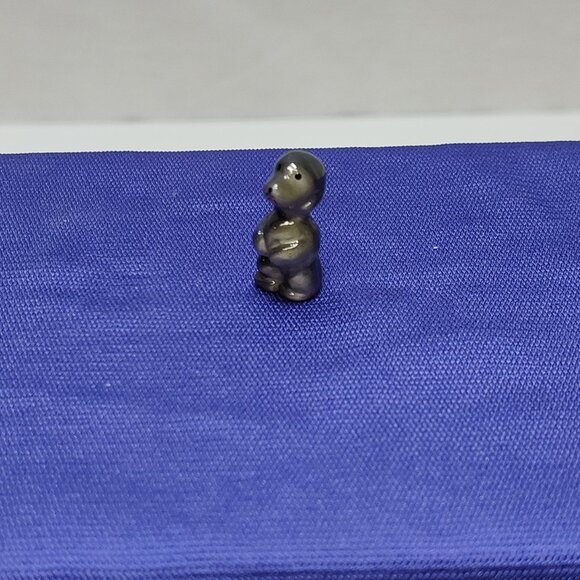 Miniature Porcelain Poodle Dog Micro Figurine 1 Inch Knick Knack Circa 1950s - Picture 1 of 5